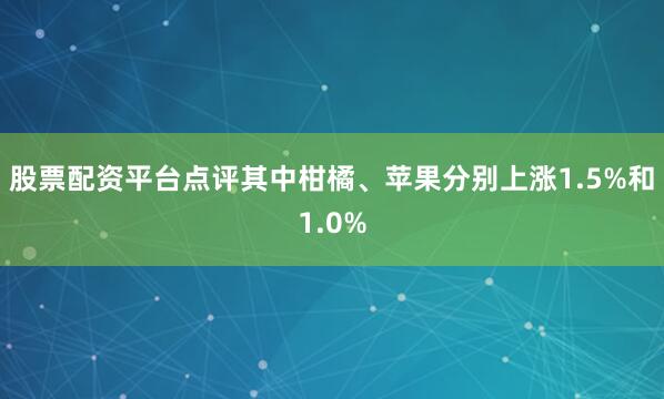 股票配资平台点评其中柑橘、苹果分别上涨1.5%和1.0%